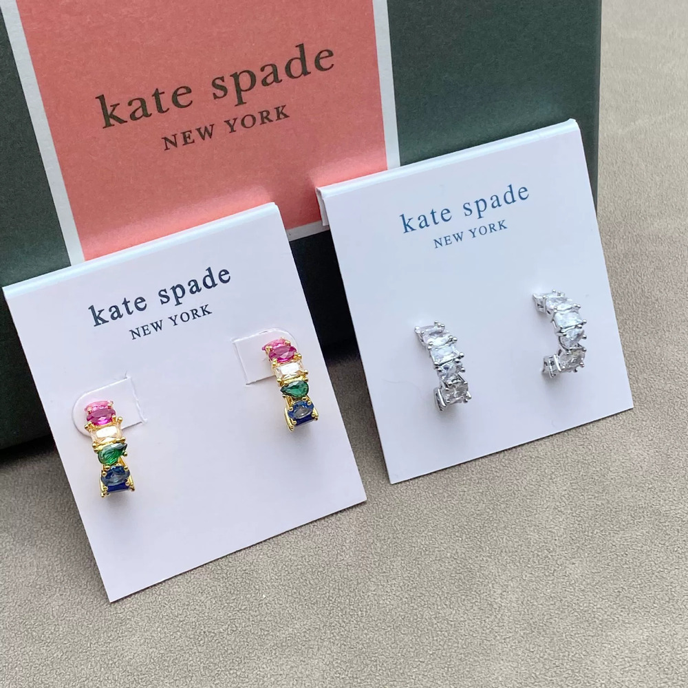 kate spade Geometric Colorful Zircon Stud Earrings for
